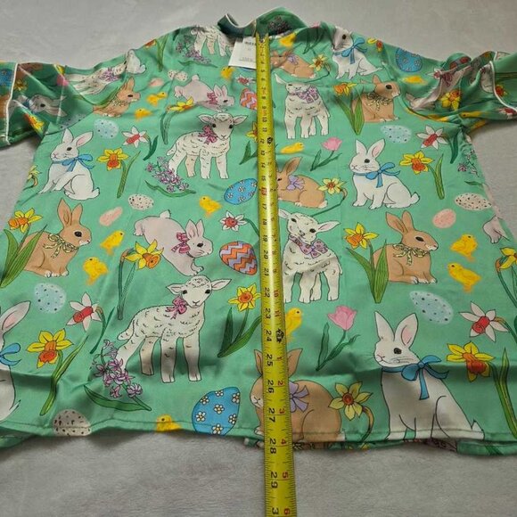New XL Karen Mabon Anthropologie A basket full of joy bunny & chicks pajama set - Picture 9 of 12